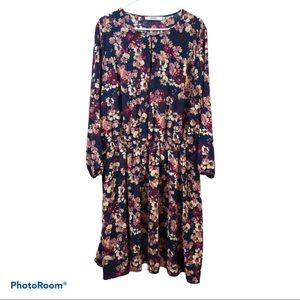 Blue multi color floral shift dress size 3X